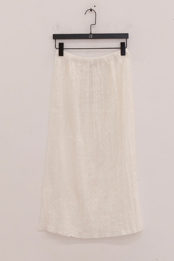 BASERANGE Elastic waist skirt Comfortable French BAS-SKFO-LC-SU25-UNDYED